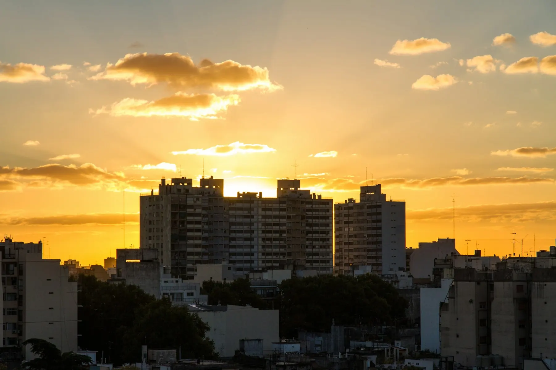 Buenos Aires skyline at sunset