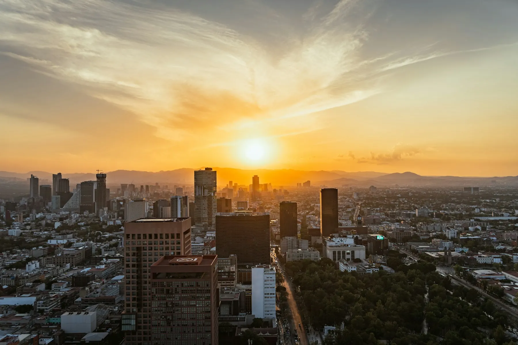 Paseo de la Reforma skyline in Mexico City