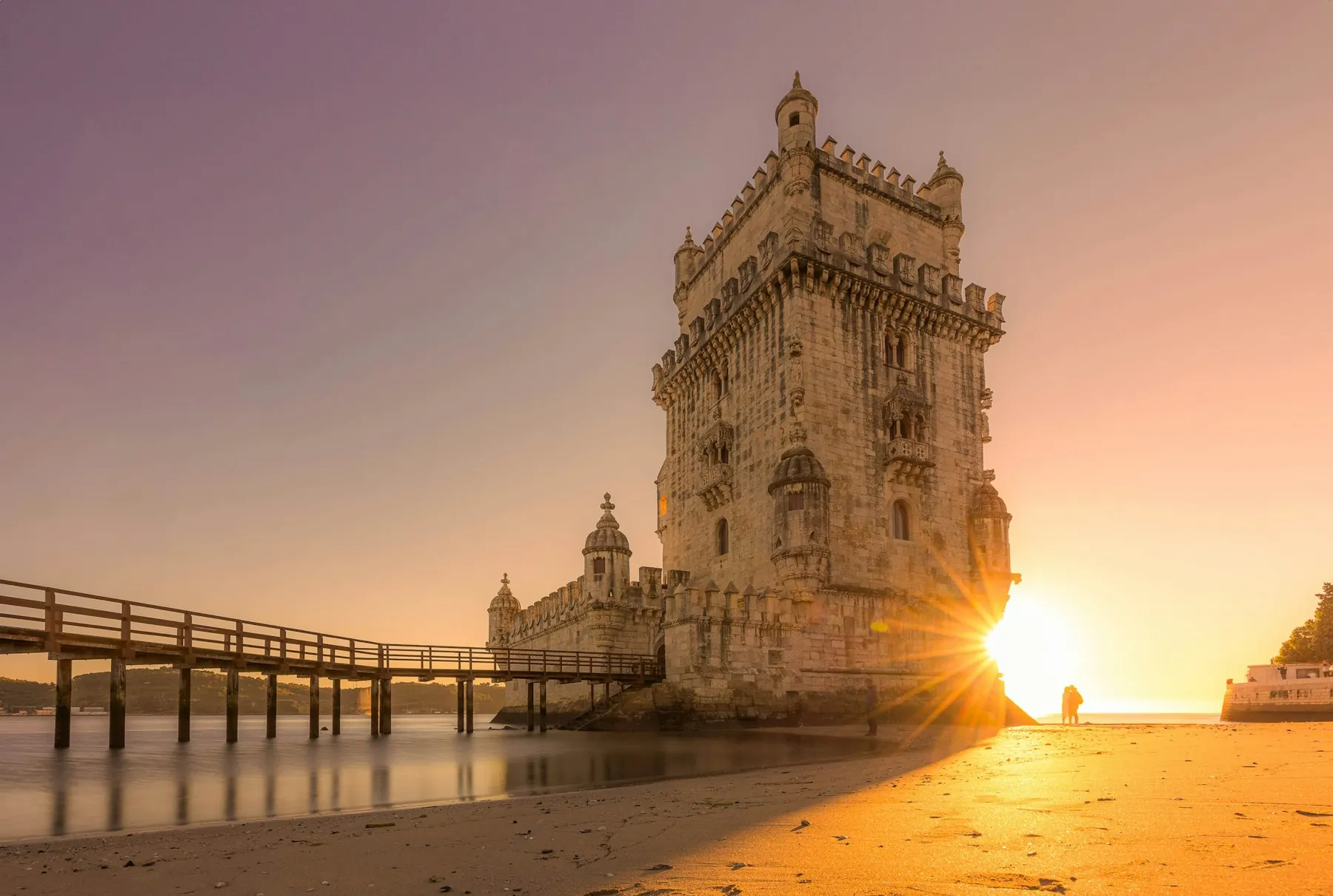Belém Tower in Lisbon at sunset