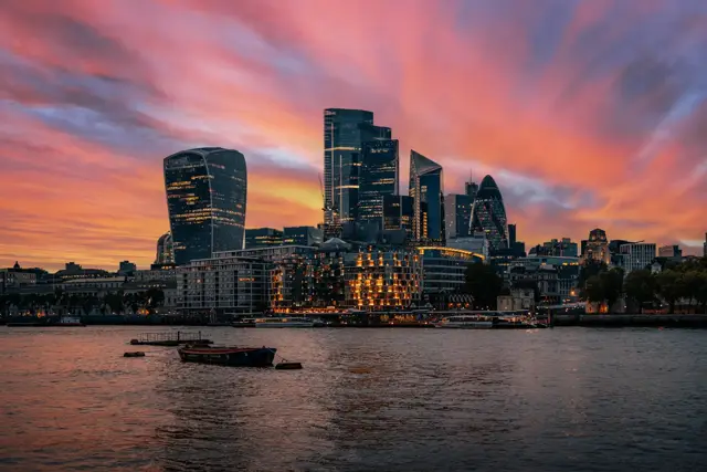 City of London skyline with the Gherkin and Tower Bridge